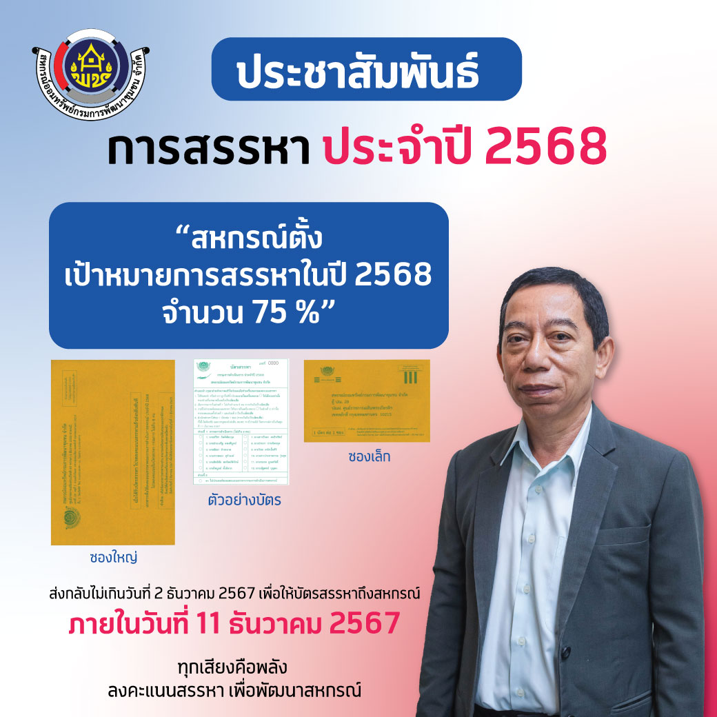 ประชาสัมพันธ์ การสรรหากรรมการ สอ พช ปี 2568